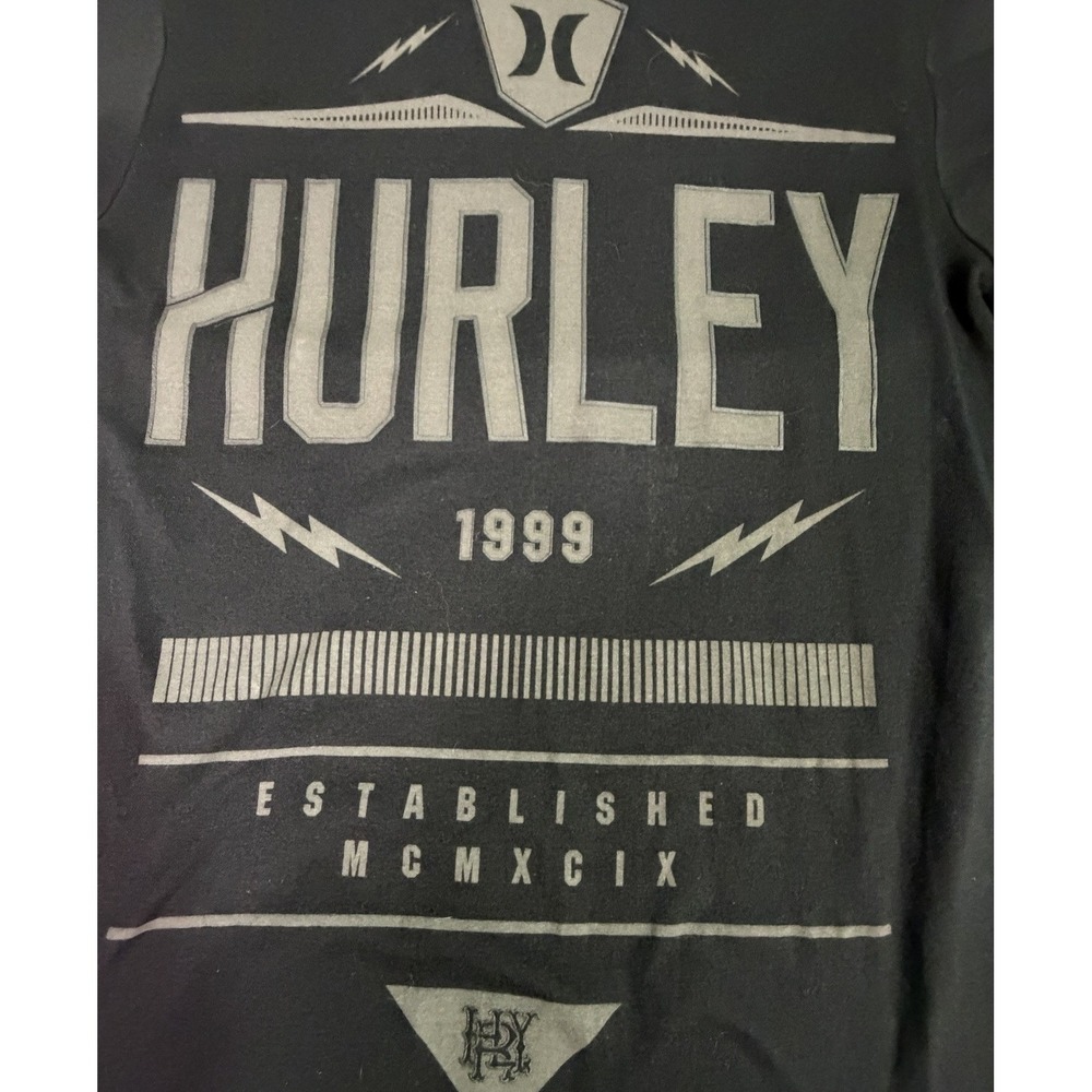 NWT Hurley Men's Black Graphic T Y2K Premium Fit Size Small Established 1999